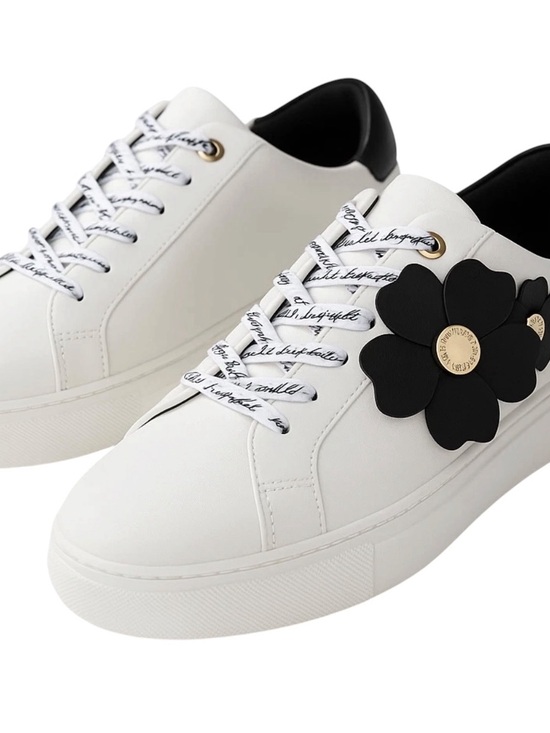 Karl Lagerfeld Shoes - Karl Lagerfeld Paris White Floral Embellished Platform Sneakers NWOB Sz 8.5